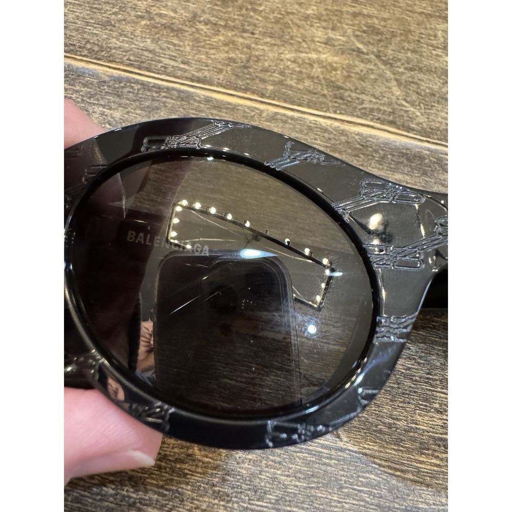 BALENCIAGA BB250S 001‎ BLACK GREY CAT EYE SUNGLASSES. 52 mm - Picture 5 of 13